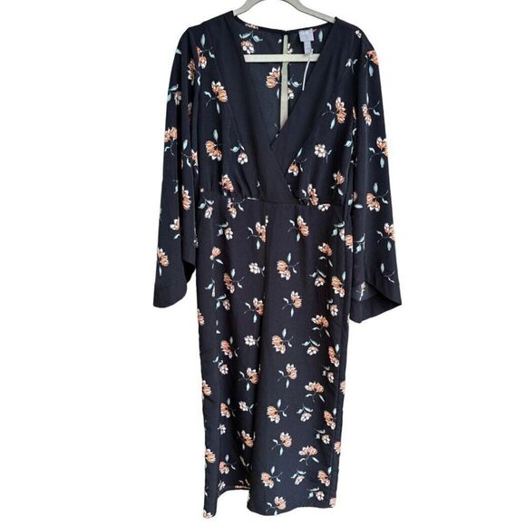 NWT ASOS Romper Women US 10 Black Floral Wide Leg Crop Wrap Boho Cottage Fairy - Picture 1 of 7